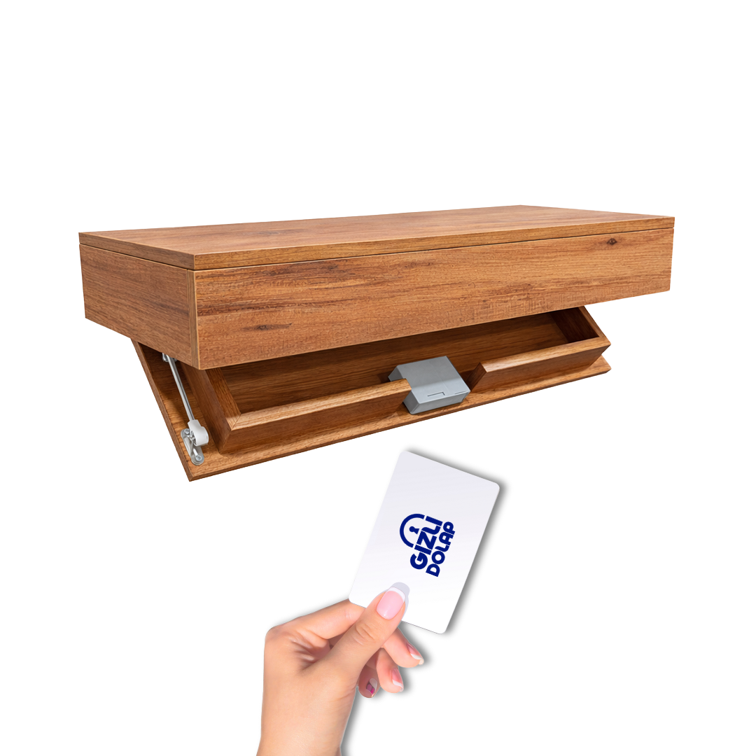  Gizli Bölmeli Raf Safir Meşe Renk